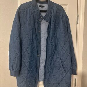 Torrid Oversized Quilter Denim Bomber Shacket Like New